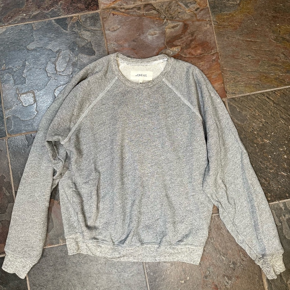 THE GREAT “shrunken sweatshirt” in heather grey size 1